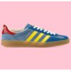 Gucci Unisex Adidas x Gucci Gazelle Sneaker Light Blue Suede Trefoil Embossed