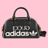 Gucci Unisex Adidas x Gucci Mini Duffle Bag Black Leather Interlocking G (10)