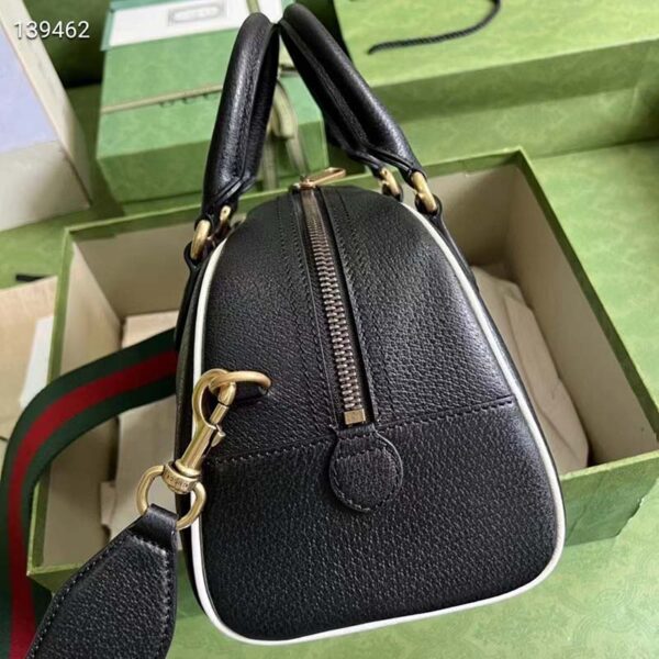 Gucci Unisex Adidas x Gucci Mini Duffle Bag Black Leather Interlocking G (6)