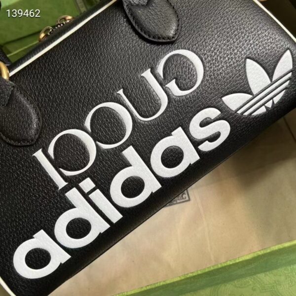 Gucci Unisex Adidas x Gucci Mini Duffle Bag Black Leather Interlocking G (8)