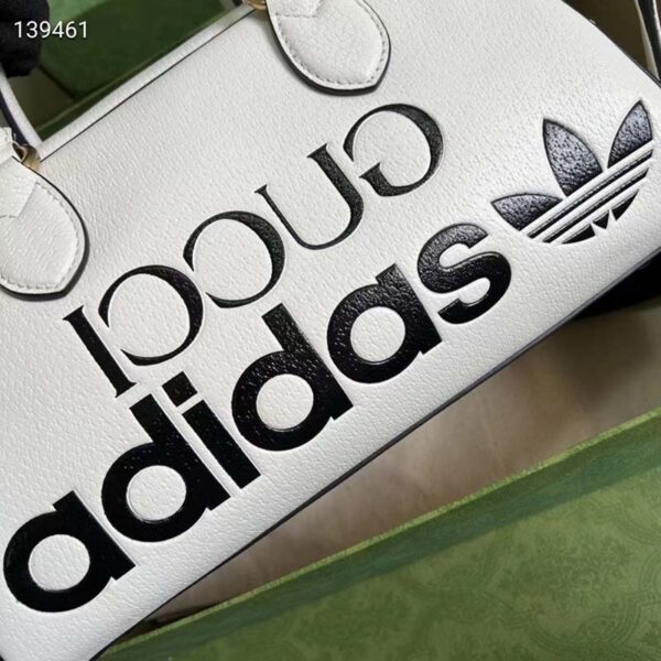 Gucci Unisex Adidas x Gucci Mini Duffle Bag Off-White Leather Interlocking G (4)