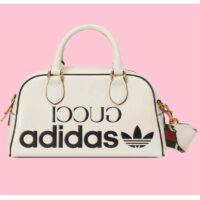 Gucci Unisex Adidas x Gucci Mini Duffle Bag Off-White Leather Interlocking G (5)