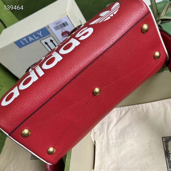 Gucci Unisex Adidas x Gucci Mini Duffle Bag Red Leather Interlocking G (4)