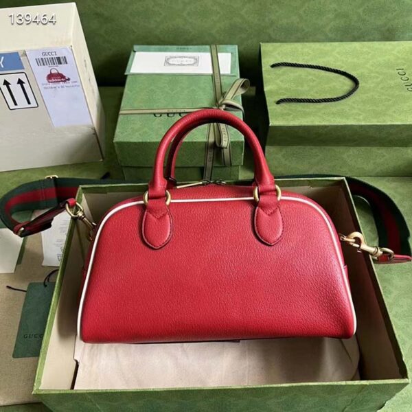 Gucci Unisex Adidas x Gucci Mini Duffle Bag Red Leather Interlocking G (8)