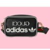 Gucci Unisex Adidas x Gucci Small Shoulder Bag Black Leather Interlocking G