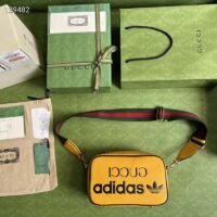 Gucci Unisex Adidas x Gucci Small Shoulder Bag Yellow Leather Interlocking G (3)