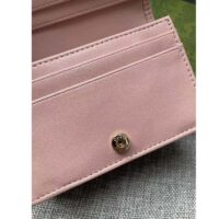 Gucci Unisex Card Case Wallet Double G Pink Stripe Print GG Supreme Canvas (4)