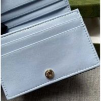 Gucci Unisex Card Case Wallet Enamel Ice Cream Blue Stripe Print Beige Ebony GG Supreme Canvas (9)