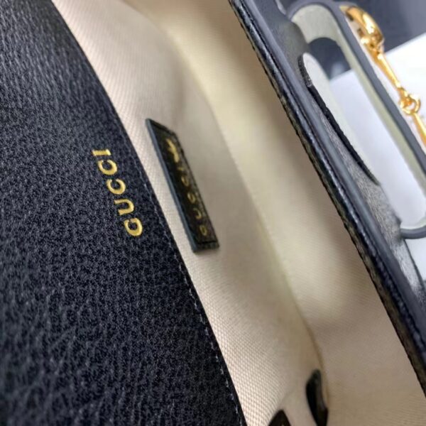 Gucci Unisex GG Adidas x Gucci Horsebit 1955 Mini Bag Black White Leather (10)