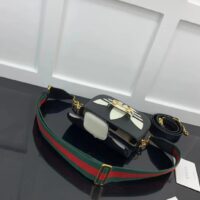 Gucci Unisex GG Adidas x Gucci Horsebit 1955 Mini Bag Black White Leather (7)