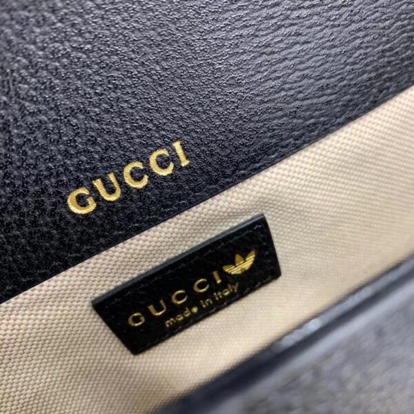 Gucci Unisex GG Adidas x Gucci Horsebit 1955 Mini Bag Black White Leather (9)