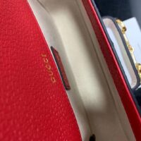 Gucci Unisex GG Adidas x Gucci Horsebit 1955 Mini Bag Red Leather Trefoil Print (9)