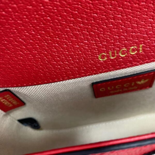 Gucci Unisex GG Adidas x Gucci Horsebit 1955 Mini Bag Red Leather Trefoil Print (8)