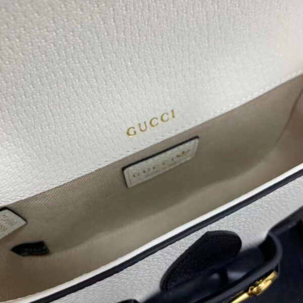 Gucci Unisex GG Adidas x Gucci Horsebit 1955 Mini Bag White Black Leather Trefoil (10)