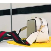 Gucci Unisex GG Adidas x Gucci Small Shoulder Bag White Leather Green Red Web (1)