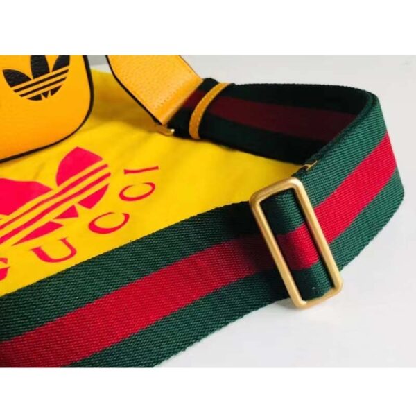 Gucci Unisex GG Adidas x Gucci Small Shoulder Bag Yellow Leather Green Red Web (4)