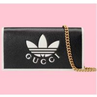 Gucci Unisex GG Adidas x Gucci Wallet chain Black White Leather Interlocking G (6)