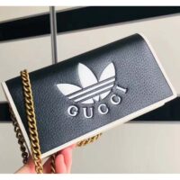 Gucci Unisex GG Adidas x Gucci Wallet chain Black White Leather Interlocking G (6)