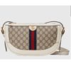 Gucci Unisex GG Ophidia Large Shoulder Bag Beige Ebony GG Supreme Canvas