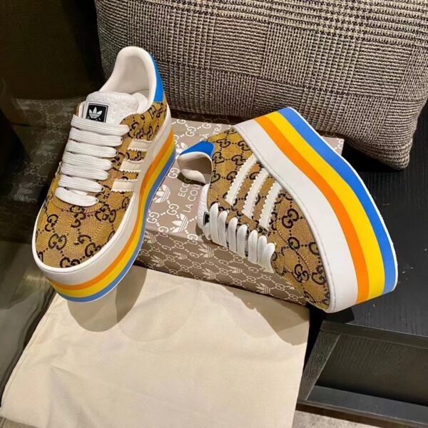 Gucci Women Adidas x Gucci GG Gazelle Sneaker Walnut Bordeaux GG Canvas (7)