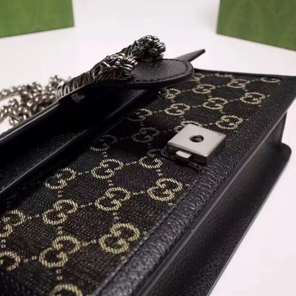Gucci Women Dionysus Small GG Shoulder Bag Black Ivory GG Denim Jacquard (1)