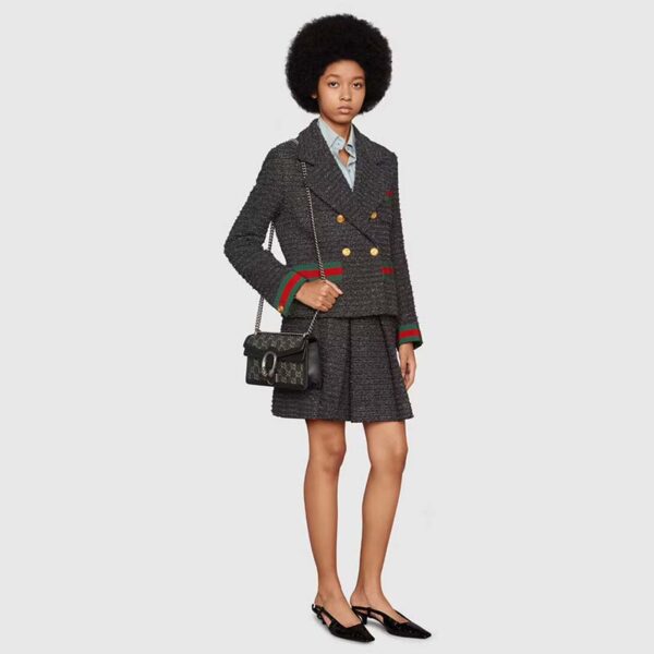 Gucci Women Dionysus Small GG Shoulder Bag Black Ivory GG Denim Jacquard (12)