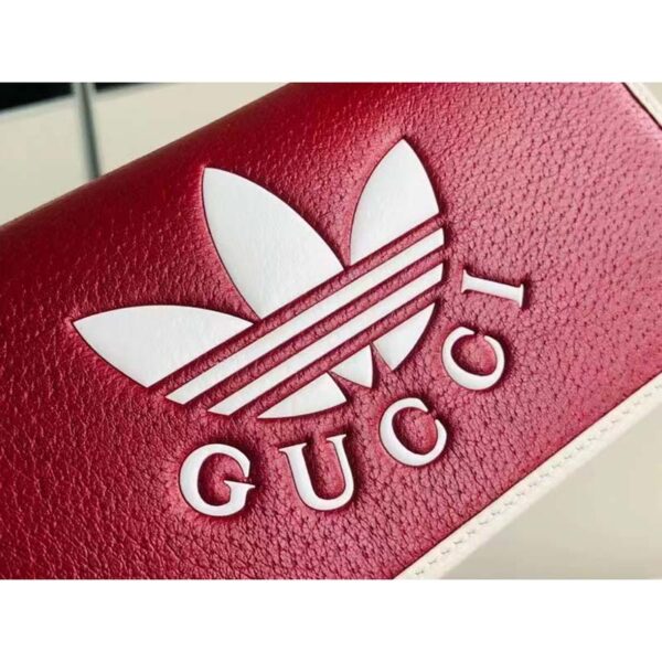 Gucci Women GG Adidas x Gucci Wallet Chain Red Off-White Leather Interlocking G (3)