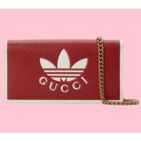 Gucci Women GG Adidas x Gucci Wallet Chain Red Off-White Leather Interlocking G (4)