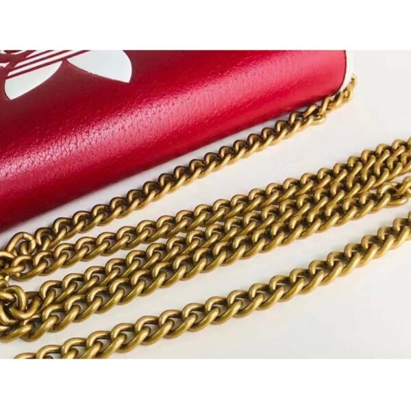Gucci Women GG Adidas x Gucci Wallet Chain Red Off-White Leather Interlocking G (6)