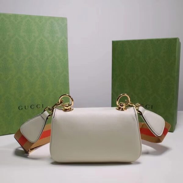 Gucci Women GG Blondie Mini Bag White Leather Round Interlocking G (10)