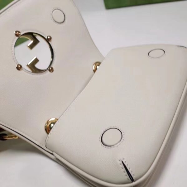 Gucci Women GG Blondie Mini Bag White Leather Round Interlocking G (7)