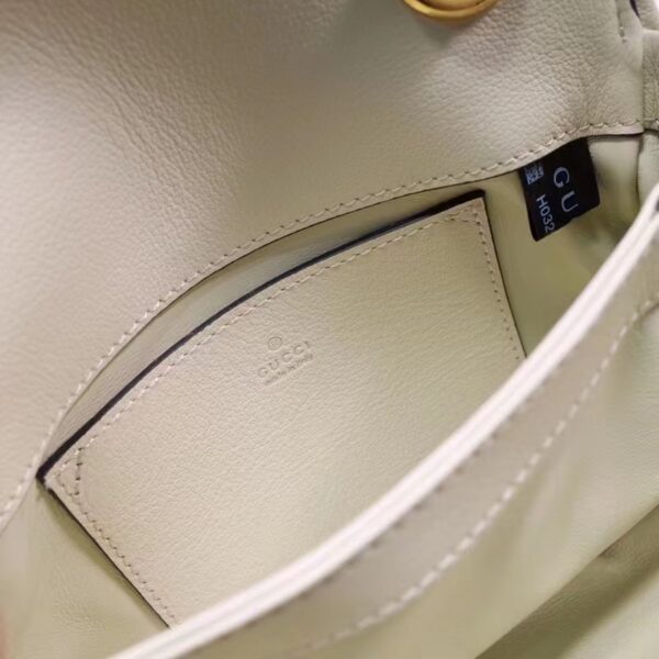 Gucci Women GG Blondie Mini Bag White Leather Round Interlocking G (8)