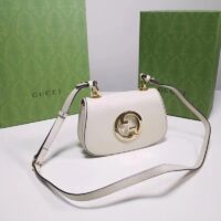 Gucci Women GG Blondie Mini Bag White Leather Round Interlocking G (3)