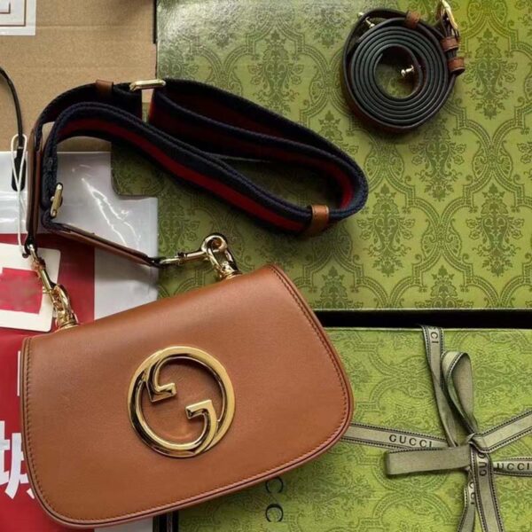 Gucci Women GG Blondie Shoulder Bag Cuir Leather Round Interlocking G (3)