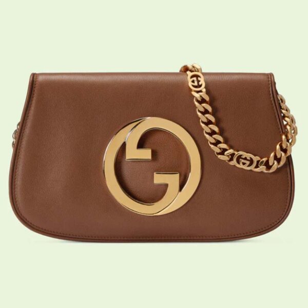 Gucci Women GG Blondie Shoulder Bag Cuir Leather Round Interlocking G (9)