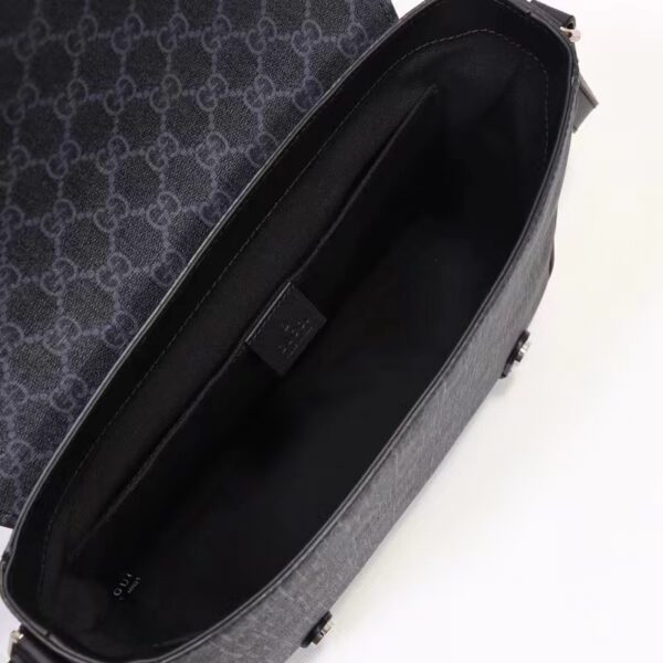 Gucci Women GG Messenger Bag Black GG Supreme Canvas Leather (3)