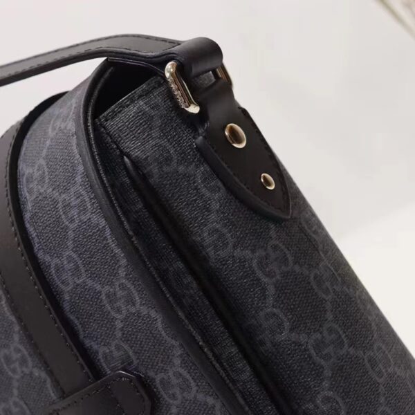 Gucci Women GG Messenger Bag Black GG Supreme Canvas Leather (5)