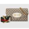 Gucci Women Horsebit 1955 Small Bag Beige Ebony GG Supreme Canvas White Leather