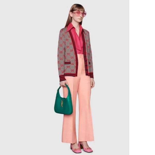 Gucci Women Jackie 1961 Small Shoulder Bag Emerald Green Leather1