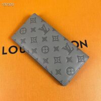 Louis Vuitton LV Unisex Brazza Wallet Anthracite Gray Monogram Shadow Calf Cowhide (5)