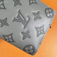 Louis Vuitton LV Unisex Brazza Wallet Anthracite Gray Monogram Shadow Calf Cowhide (5)