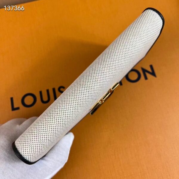 Louis Vuitton LV Unisex Capucines Wallet Natural Black Canvas Cowhide Leather (4)