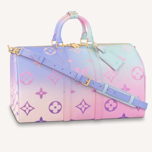 Louis Vuitton LV Unisex Keepall 45B Sunrise Pastel Monogram Coated Canvas Cowhide Leather (5)