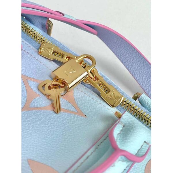 Louis Vuitton LV Unisex Keepall 45B Sunrise Pastel Monogram Coated Canvas Cowhide Leather (8)