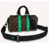 Louis Vuitton LV Unisex Keepall Bandoulière 25 Brown Green Monogram Macassar Coated Canvas