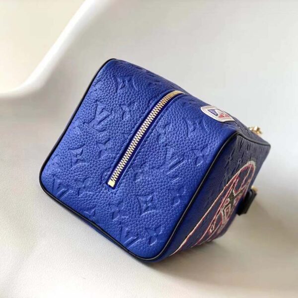 Louis Vuitton LV Unisex LV x NBA Dopp Kit Blue Embossed Taurillon Leather (11)