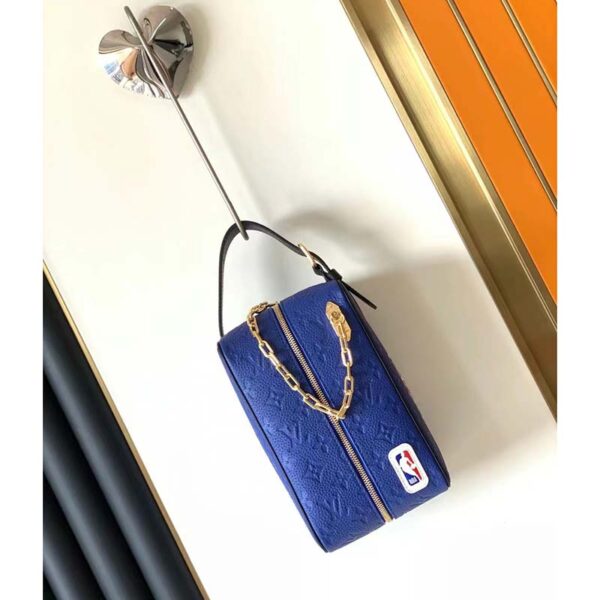 Louis Vuitton LV Unisex LV x NBA Dopp Kit Blue Embossed Taurillon Leather (12)