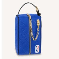 Louis Vuitton LV Unisex LV x NBA Dopp Kit Blue Embossed Taurillon Leather (6)