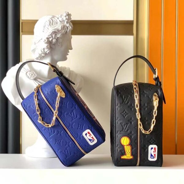 Louis Vuitton LV Unisex LV x NBA Dopp Kit Blue Embossed Taurillon Leather (8)