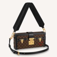 Louis Vuitton LV Unisex Petite Malle Handbag Monogram Coated Canvas Cowhide Leather (2)